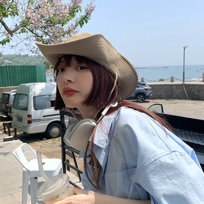 여성용 야외 낚시 모자, 2024 넓은 챙 자외선 차단 버킷 햇, 여름 하이킹 어부 모자, 신제품