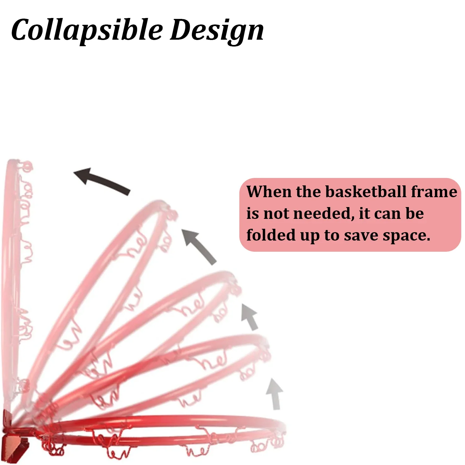 32cm Collapsible Kids Basketball Hoop Wall Door Mounted Basketball Goal Indoor Outdoor Hanging Hoop with 16cm Ball and Inflator