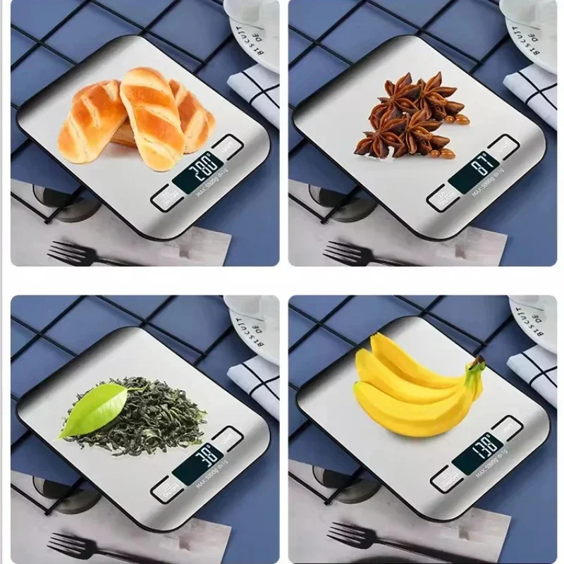 Stainless Steel 10kg 5kg/1g Electronic Digital Kitchen Scale LED Display Panel Scales Home Jewelry Food Snacks Weighing Tools