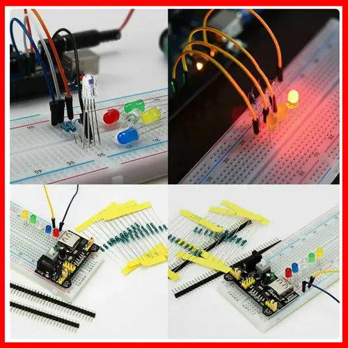 Electronic Components Electrolytic Capacitor Resistor, LED 830 Hole Breadboard Kit, UNO R Component Pack, Beginner Start - Image 4