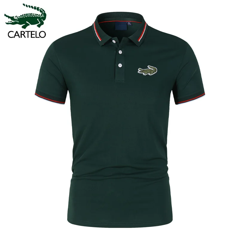 

2023 Summer CARTELO new embroidered Men's Polo shirt High quality Business Wear luxury T-shirt Fashion breathable Polo shirt