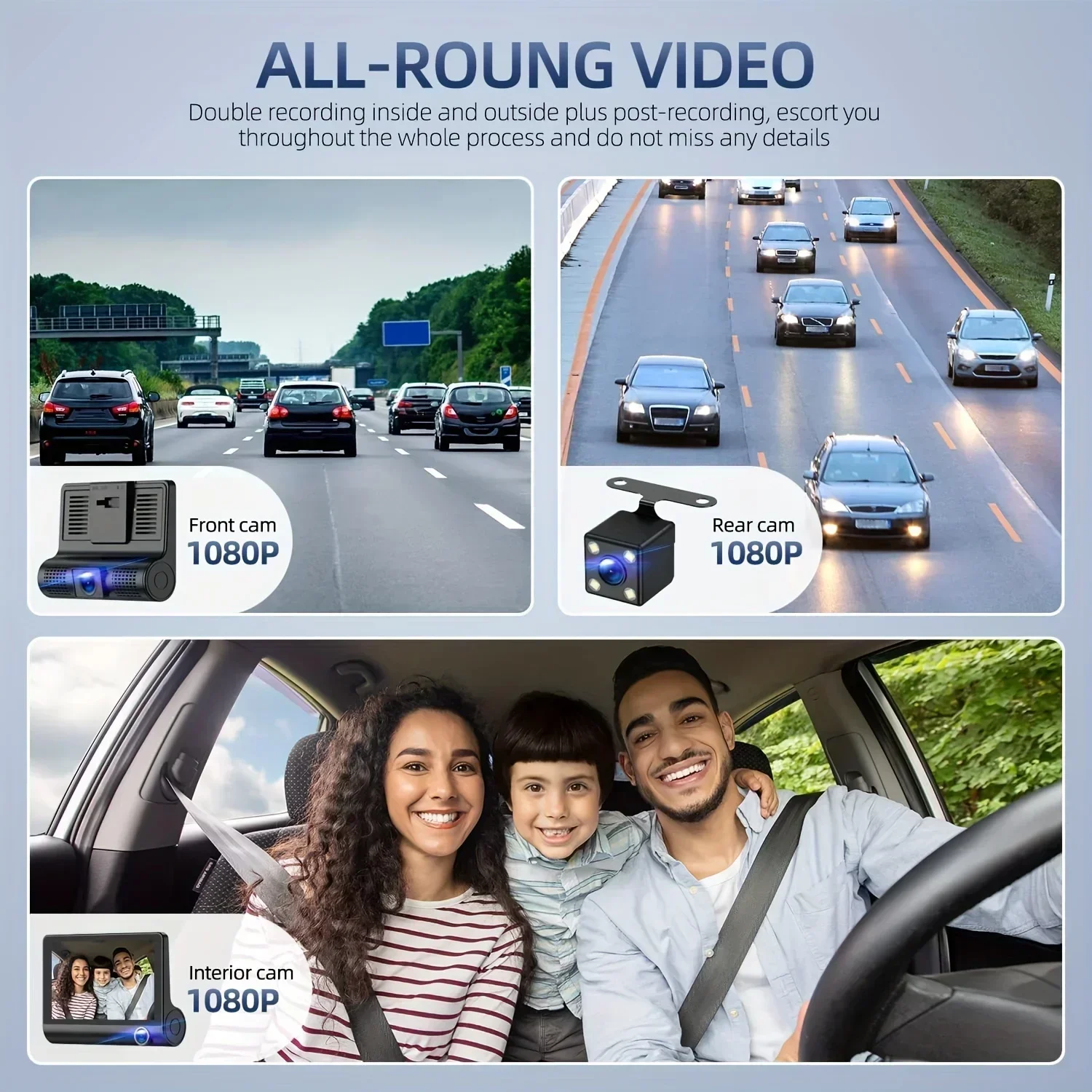 Car Dash Cam 1080P Video Recorder with 4 Inch LCD Screen