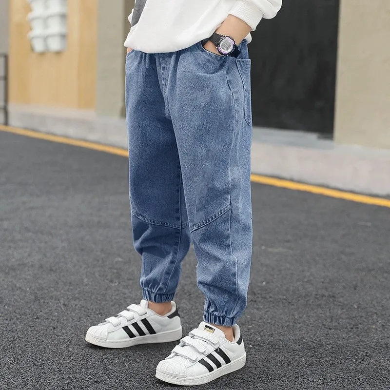 Boys Denim Pants Elastic Waist Trousers Fashion Spring Autumn Teenager Kids Boy Jeans New Sports Casual Clothes 2-12 Years - 2