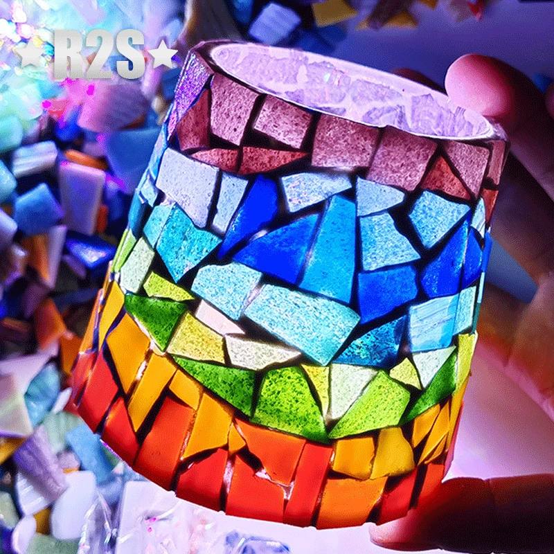 100g/Lot Mosaic Tiles Stained Glass Mosaic DIY Handmade Coaster Mosaic Puzzle Making Art Wall Decoration Supplies Mixed arte
