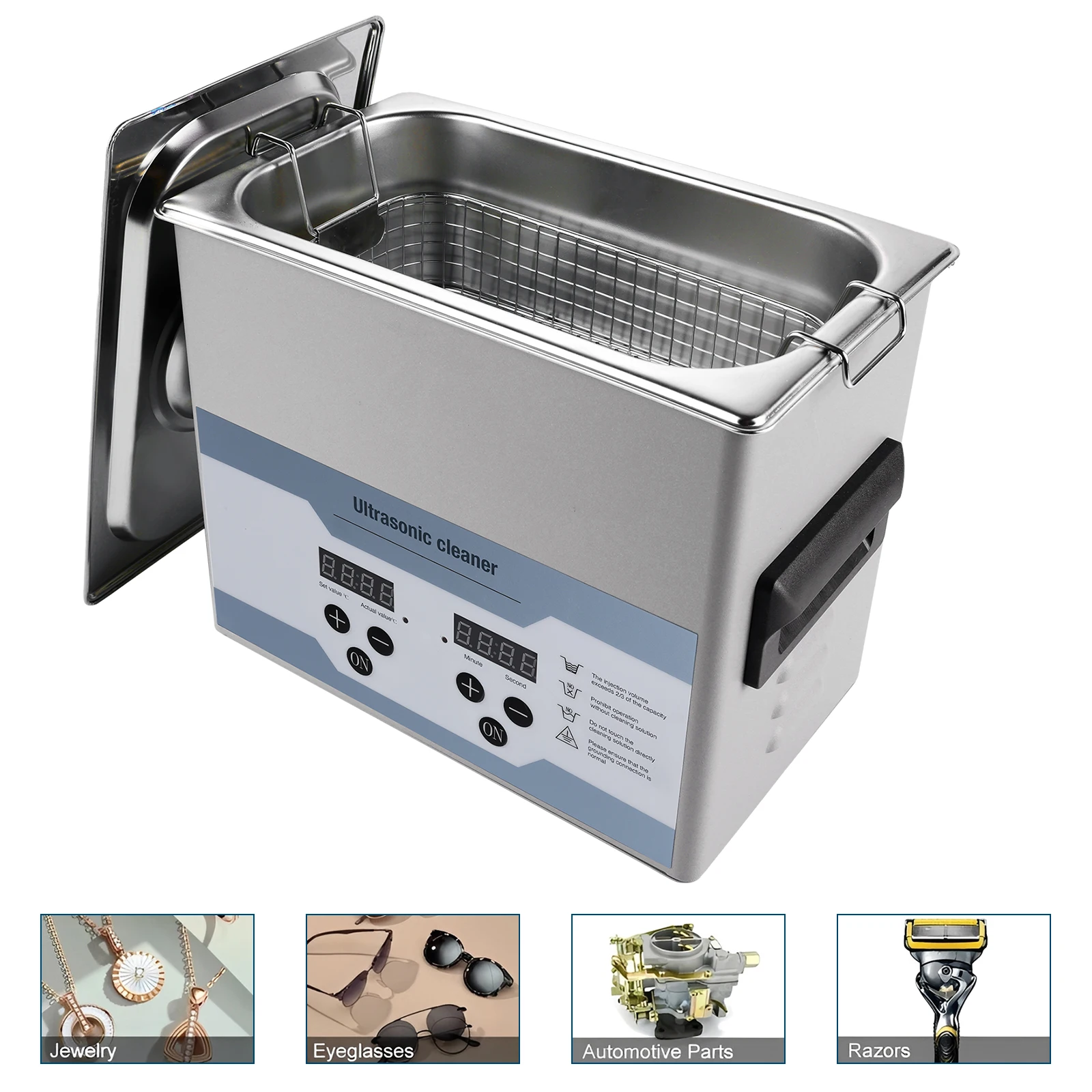 3.2L Commercial Ultrasonic Cleaner with Timer & Heater Jewelry Digital Sonic Cleaner Dental & Lab Equipment