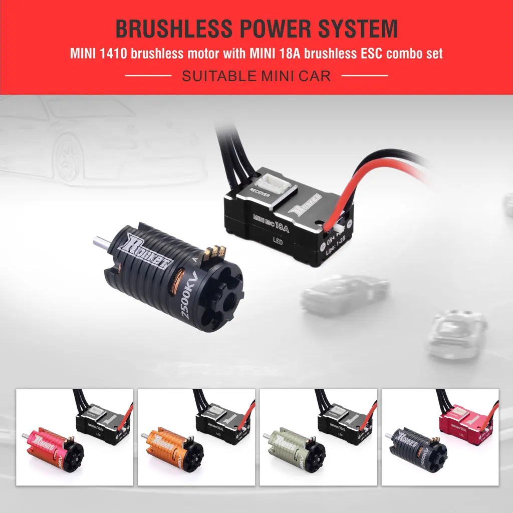 Rocket Mini-z 1410 2500KV 3500KV Brushless Motor W/18A ESC for