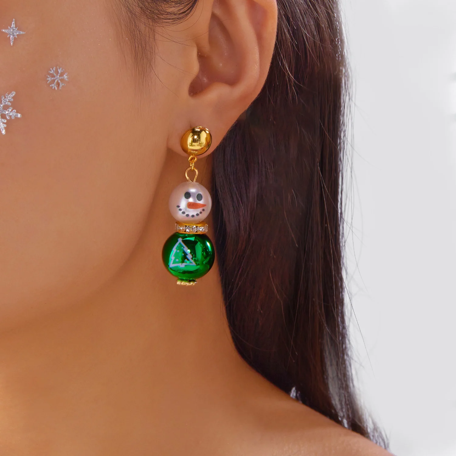 Design Sinn Strass Santa Claus Baumeln Ohrringe für Frauen Rot Grün Kristall Tropfen Ohrringe Freundschaft Neue Jahr Party Schmuck – Detail 7