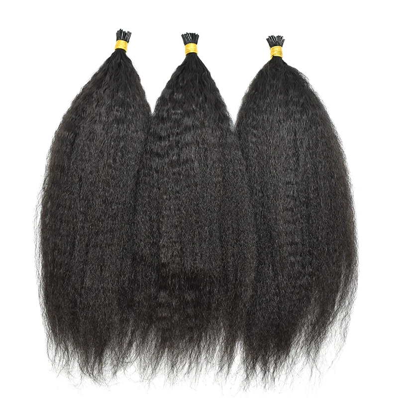 Deep Curly Fusion Human Hair Extensions 12-26inch Brazilian Remy Body Wave Pre Bonded Keratin Nail I Tip Hair For Black Women