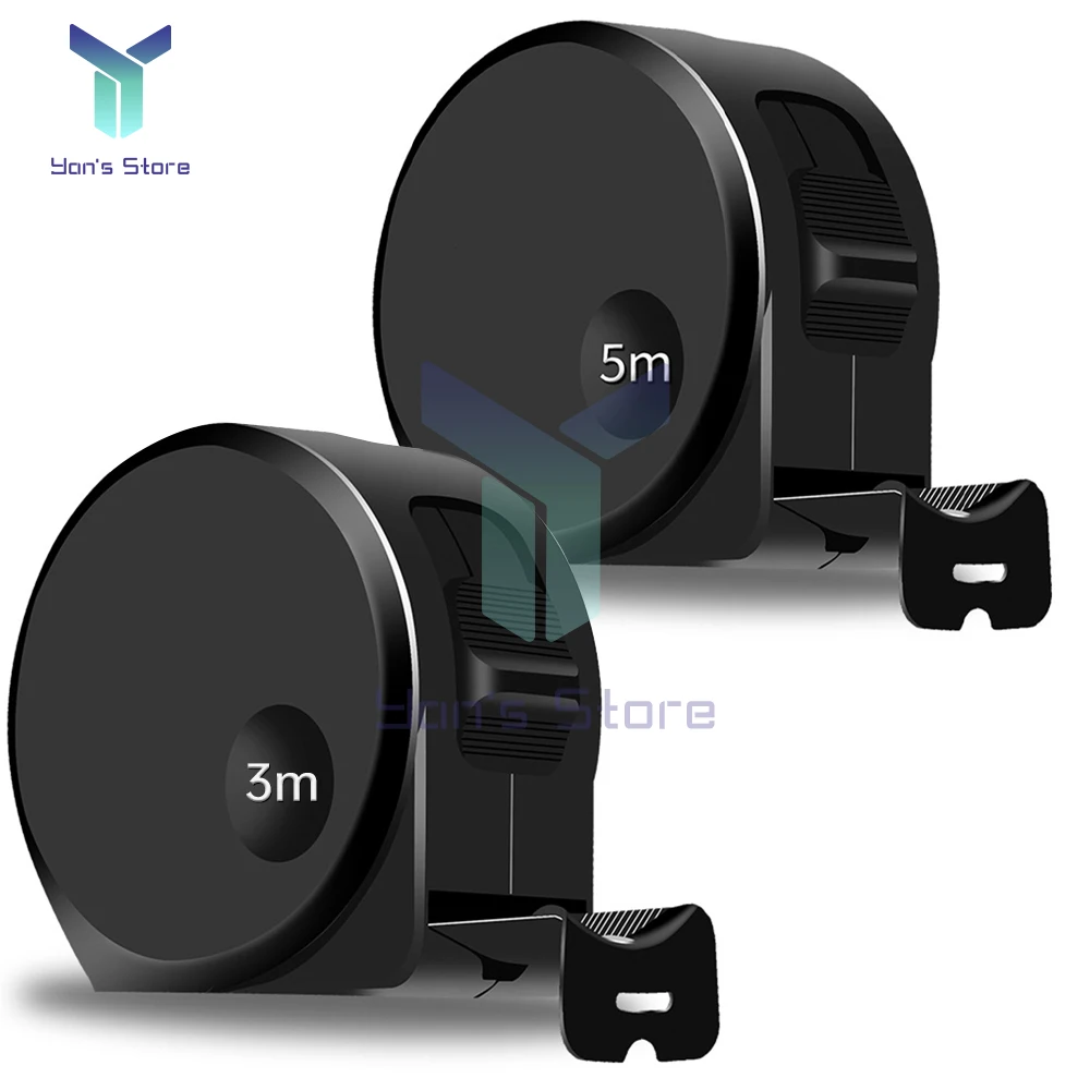 3/5M Black Steel Material Measuring Tape Measure Thickened Hardened Wear-resistant Multifunctional Household Measuring Tools tape measure measuring tape