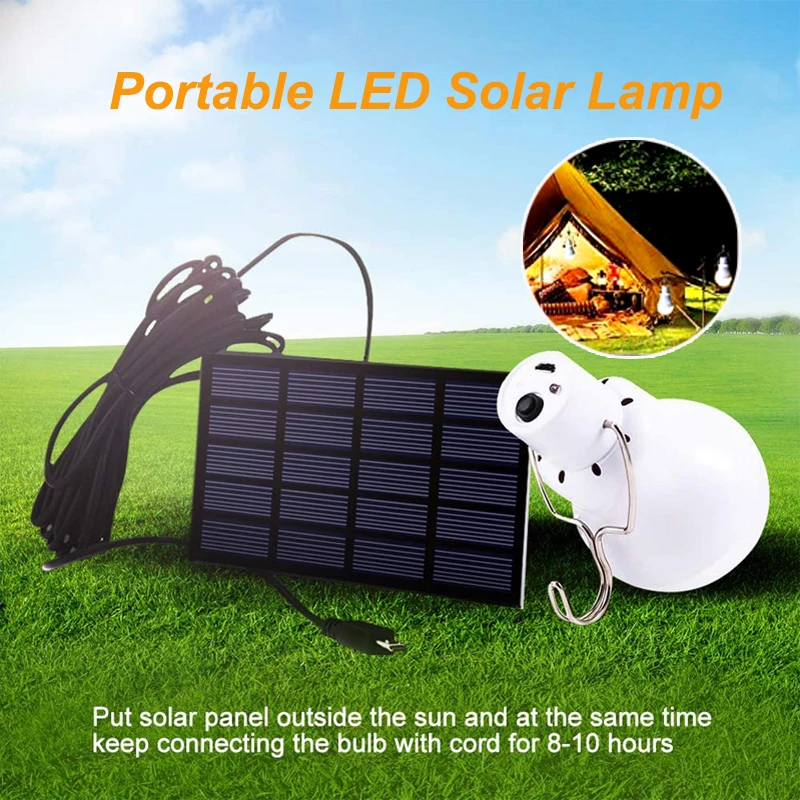 3/2/1PCS 5V Solar Panel Lamp 300LM 10W Outdoor Portable Energy Saving Rechargeable Led Bulb Solar Power Home Backup Lighting