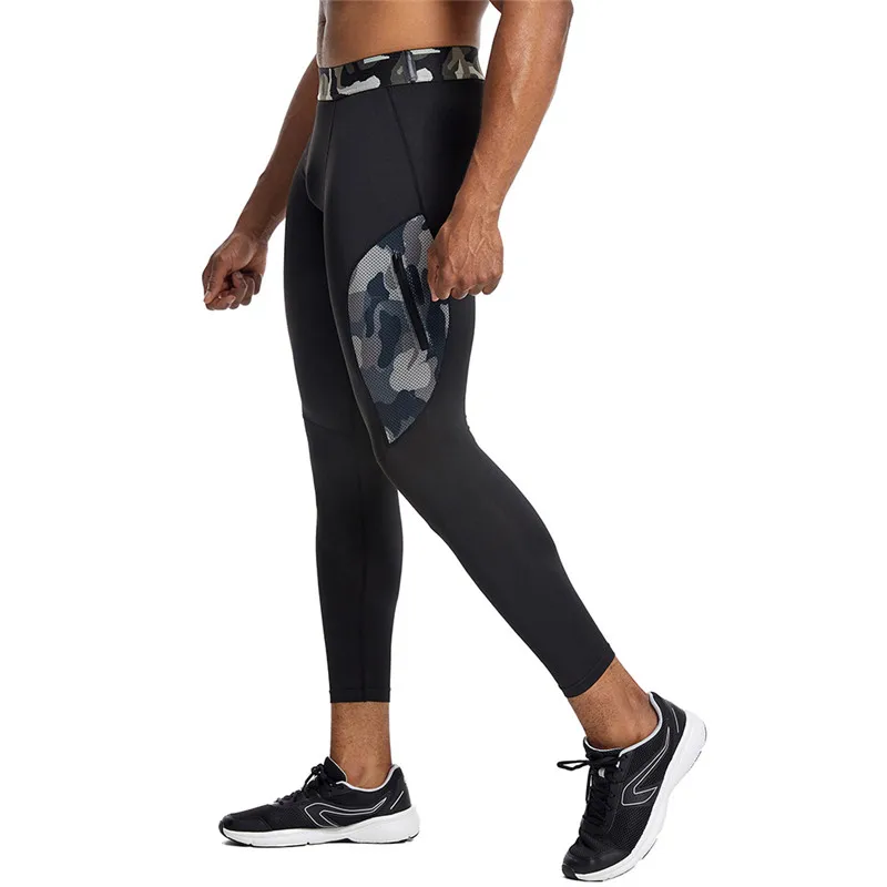 Men Outdoor Running Tights Pocket GYM Exercise Fitness Leggings Basketball Hiking Trainning Sport Soccer Compression Clothing 12