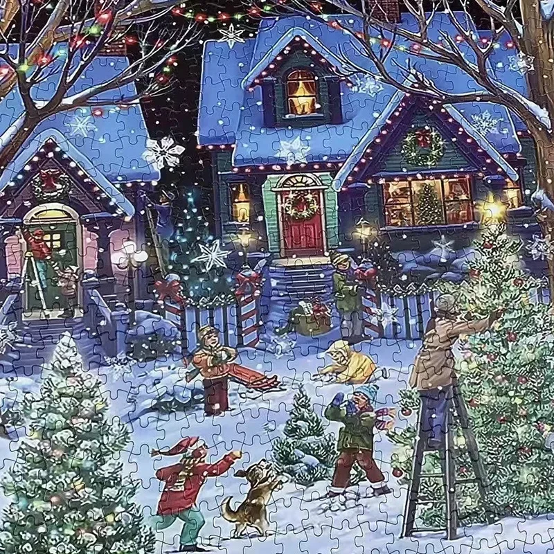 1000pcs Christmas Puzzle Santa Claus Paper DIY Educational Game Difficult Assemble Jigsaw Adult Children New Year Xmas Toys Gift 4
