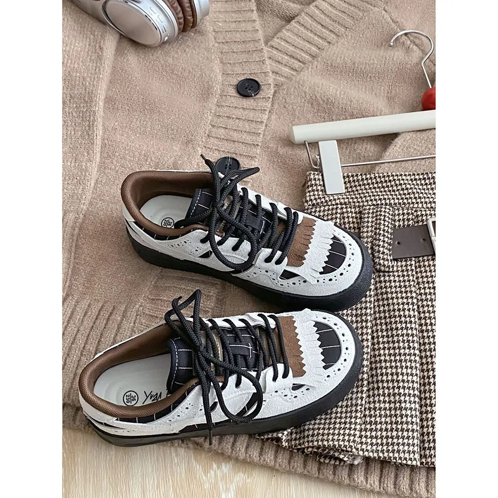 Retro Tassel Women Canvas Shoes 2024 Spring New High-end Mixed Colors Top Women Casual Shoes Breathable Shoes for Sports 24-166