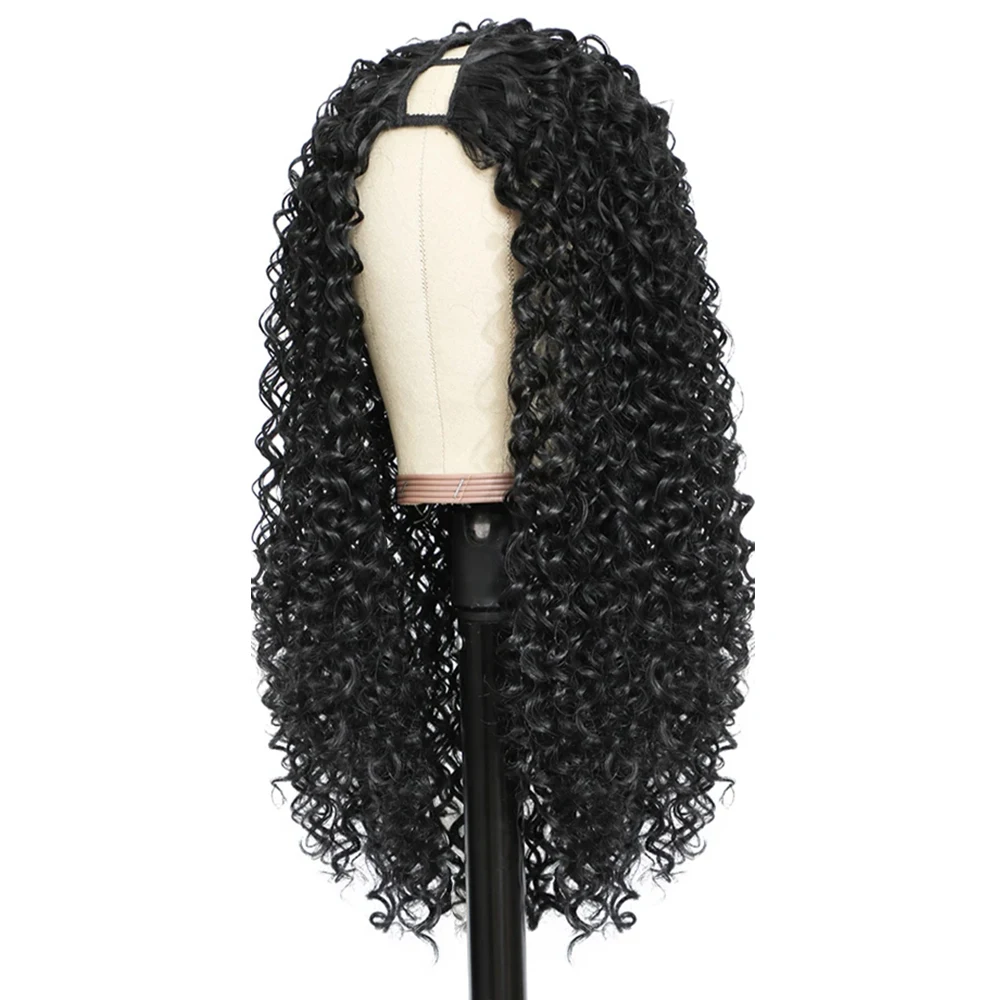 Synthetic Hair Wigs 30 Inch Deep Wave Curly V Part Synthetic Hair Wigs Daily Party Wigs Kinky Jerry Curly V Part Full Machine Made For Women