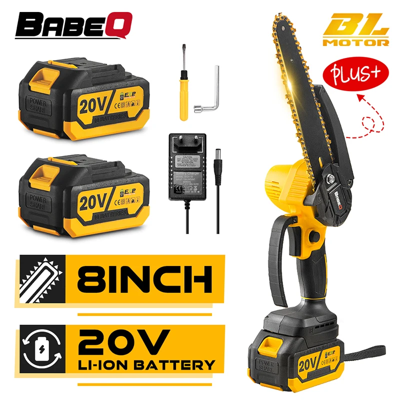 Motosega A Batteria, Motosega A Batteria Da 4 Pollici, Mini Motosega Elettrica Portatile Per Rami Di Alberi Giardino 2 Batterie Da 55 Ore Caricabatterie Compatibile Con Batterie Makita 81229412 - Foto 6