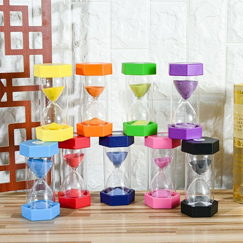 Hexagonal Hourglass Sand Clock for Kids Drop Resistance Kitchen Timer Home Decor Game Toys Gift 10 Minutes 15 Minutes 30 Minutes 2