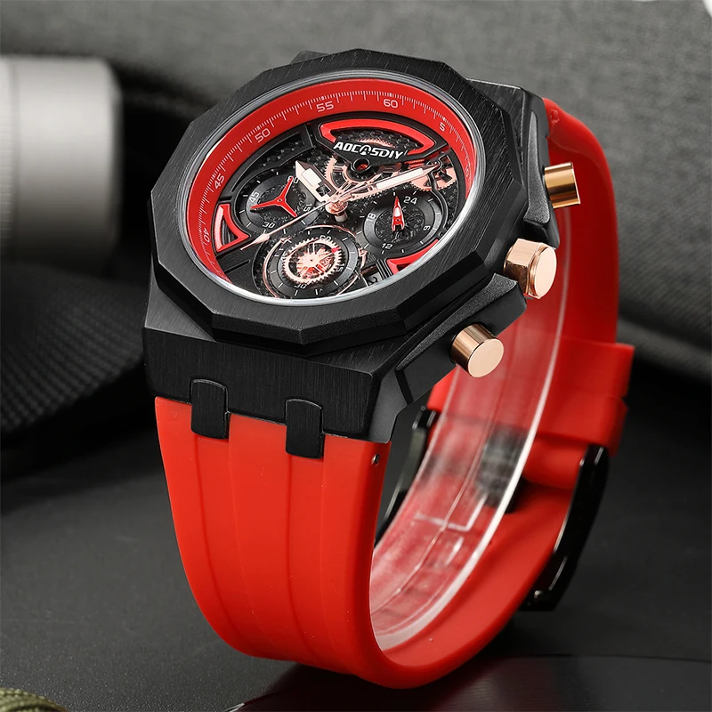 Luxury Men's Quartz Wristwatch - Luminous, Waterproof, and Stylish Calendar Timepiece