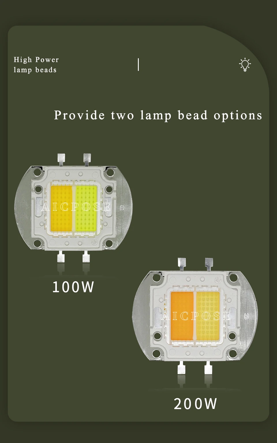 200W LED COB Beads Chip Warm-Kaltweiß für 2-Augen- und 4-Augen-COB-Publikumsbeleuchtung Flutlichtlampe LED COB Chips – Detail 4