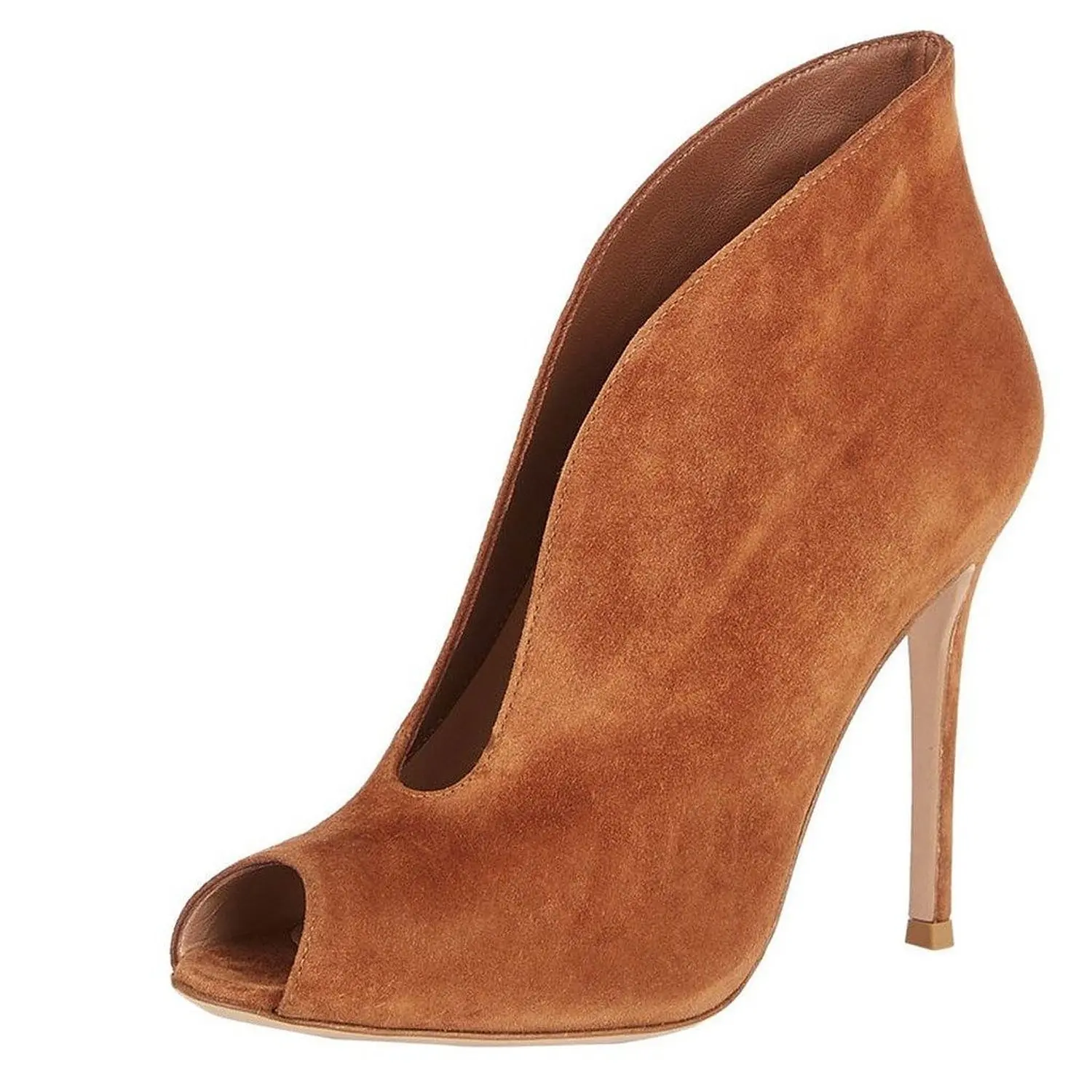 

Women's Solid Color Fish Mouth Pointed Toe Open Toe Hollow Out High Heel Ankle Boots Sleeve Short Boots Star Party