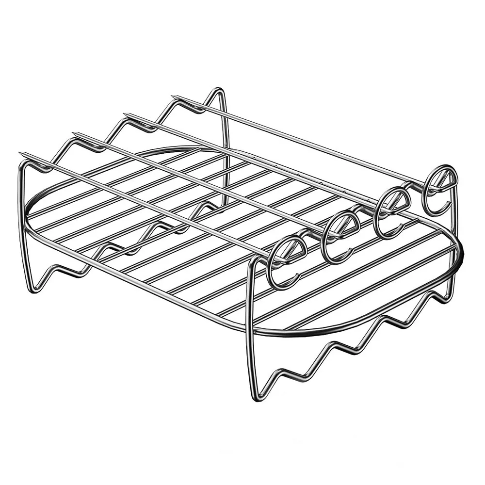Air Fryer Rack Stainless Steel Multi-Layer Dehydrator Rack Cooking Steamer Roasting Racks BBQ Sticks Air Fryer Accessories barbecue skewers,bbq grilling accessories