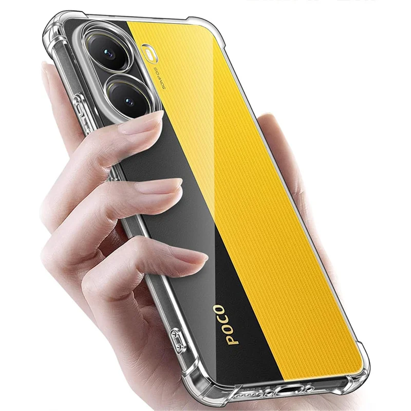 3-in-1、ケース+強化ガラス Poco X7 Pro 5G ソフトクリア耐震