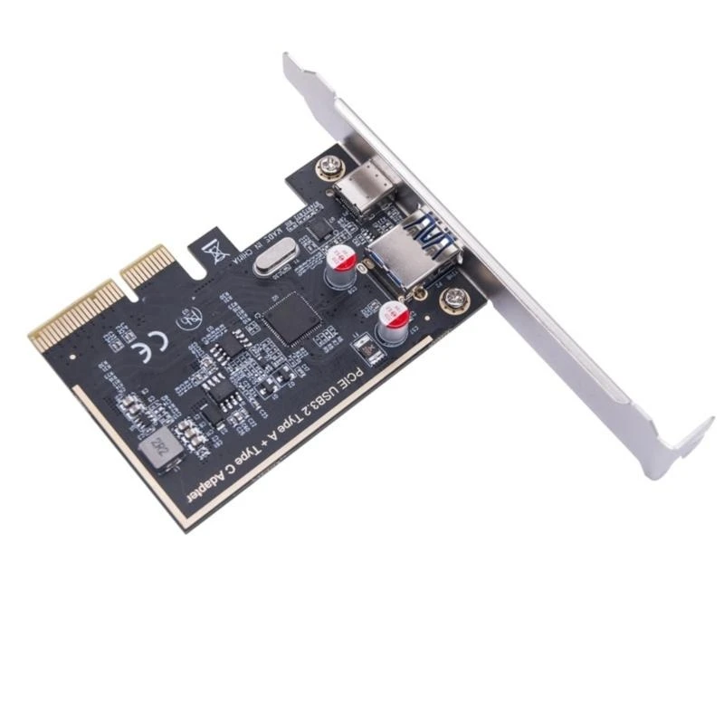 Q5WA PCIE to Type C+A Expansion Card PCIE USB 3.2 GEN2 10Gbps Convert Card Risers