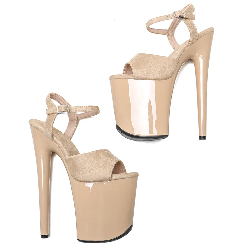 Leecabe 20cm/ 8inches Suede Upper lady  sexy high heel sandals  pole dance shoes