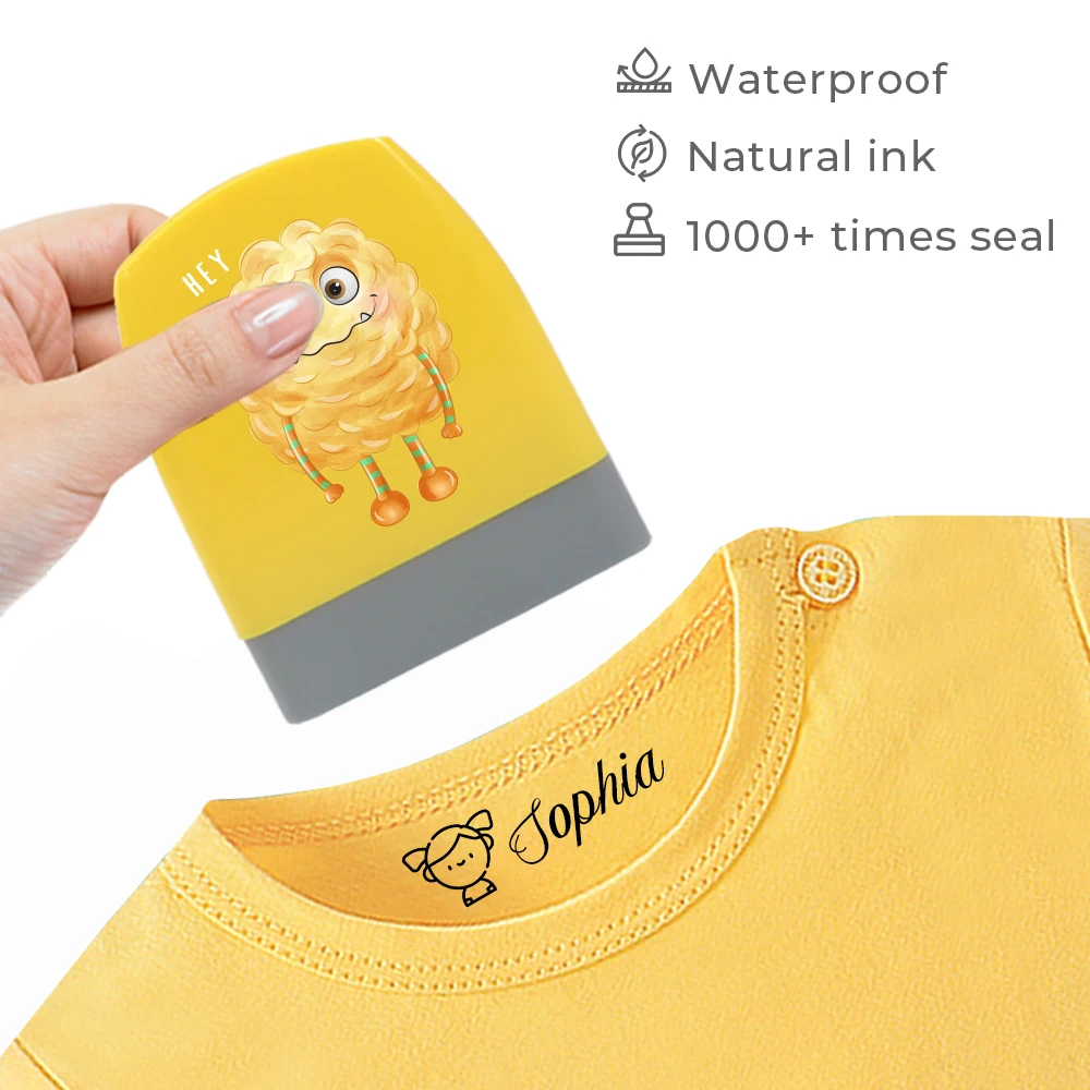 Cartoon Cute Animals Little Monster Children'S Clothes Stamp Seal Kids Personalized Stamps Label Stamp, Waterproof Labels