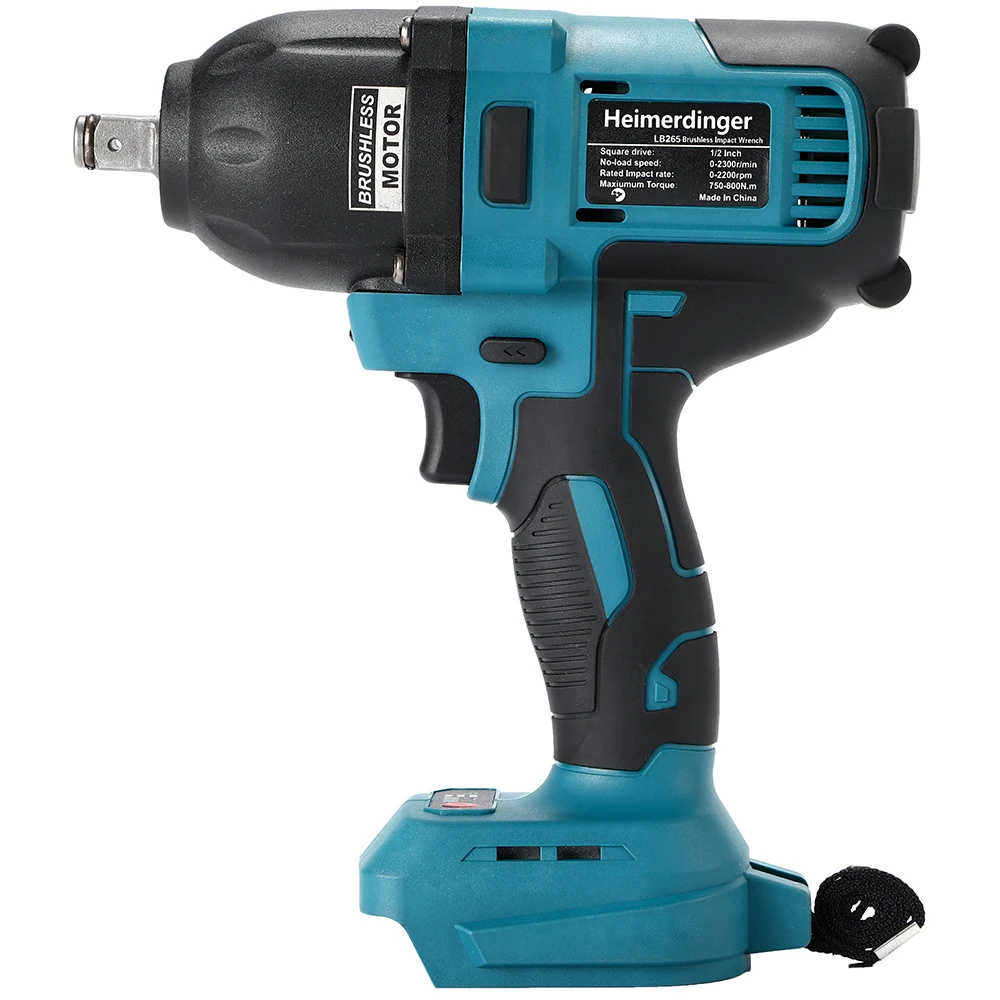 800N.m 18V 1/2 brushless cordless impact wrench compatible with 1830, 1840... lithium battery for car repair truck repair 2