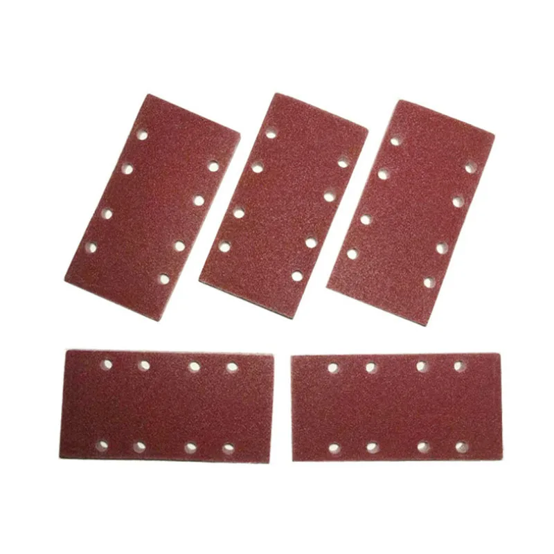 

10pcs/Set Square Polishing Sandpaper 8 Hole Sanding Paper Anti-Clogging Dry Grinding Flocking Self-Adhesive Sandpaper 185x93mm