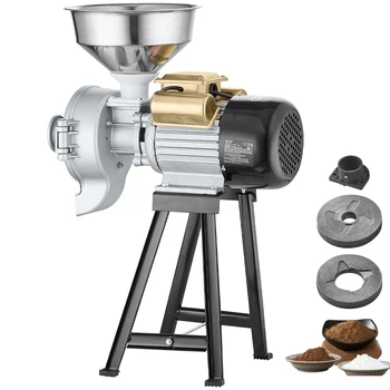 SucceBuy Electric Grain Mill Grinder 3000W Spice Grinders Commercial Corn Mill with Funnel Cereal Wheat Grinders Dry&Wet Grinder 1