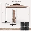 Cantilever Patio Umbrella, Outdoor Square Offset Umbrella with 360° Rotation, Double Top Heavy Duty Patio Hangin 4