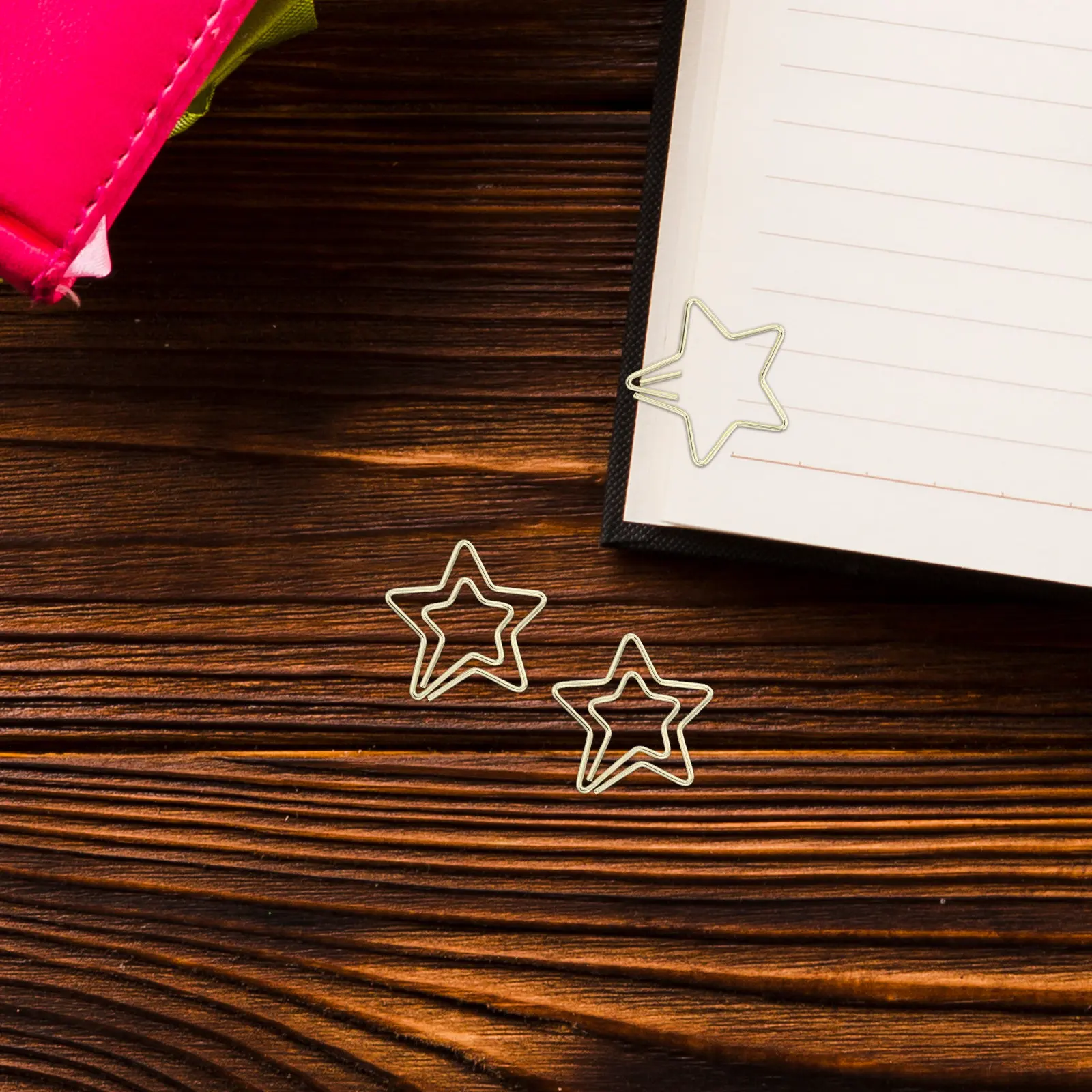 80Pcs 별 모양 종이 클립 금속 플래너 클립 사무실 학교 종이 클립 장식 참신한 책갈피 별 종이 클립