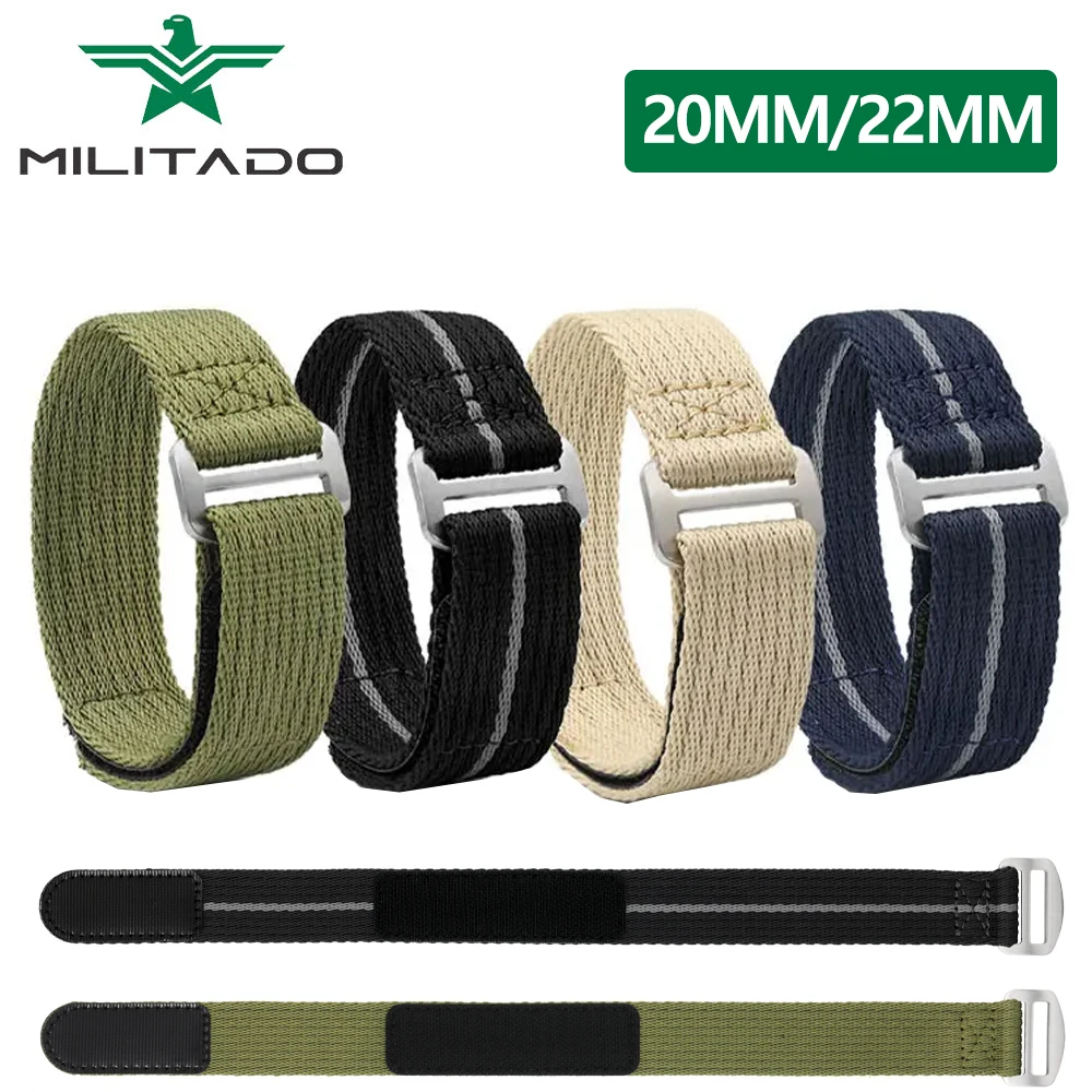 Militado Nylon Sports Fabric Watch Strap - Universal Replacement Wristband Bracelet