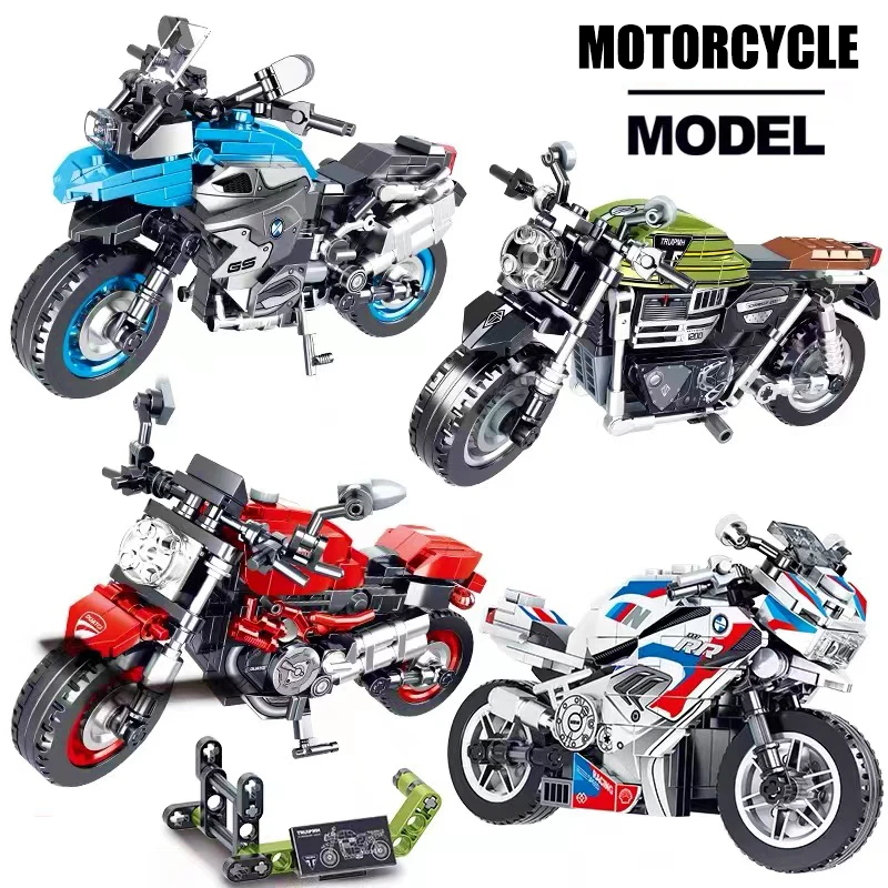 Cafe Racer Geländewagen Motorrad Modell Bricks Kits für Kinder Geschenke 