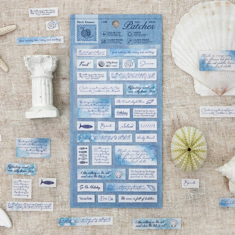 Retro English Label Cloth Adhesive Stickers - Creative Collage & Junk Journal DIY Décor