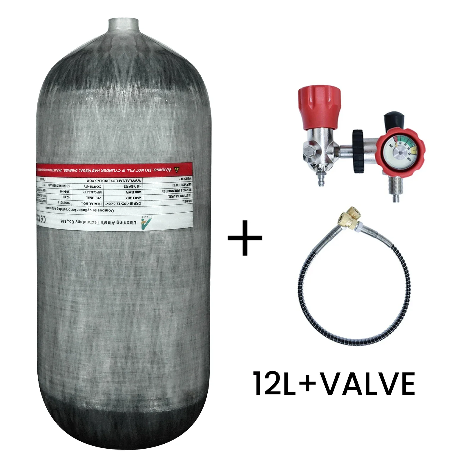 TUXING 300Bar 12L Carbon Fiber Cylinder with Regulating Valve for Underwater Swi