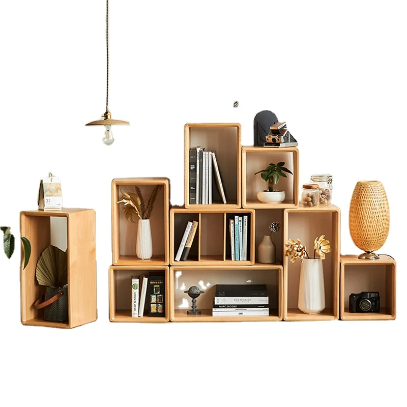 

Декор для дома и офиса, книжный шкаф с ступеньками для гостиной, книжная полка для хранения, современный нестандартный деревянный кубический книжный шкаф