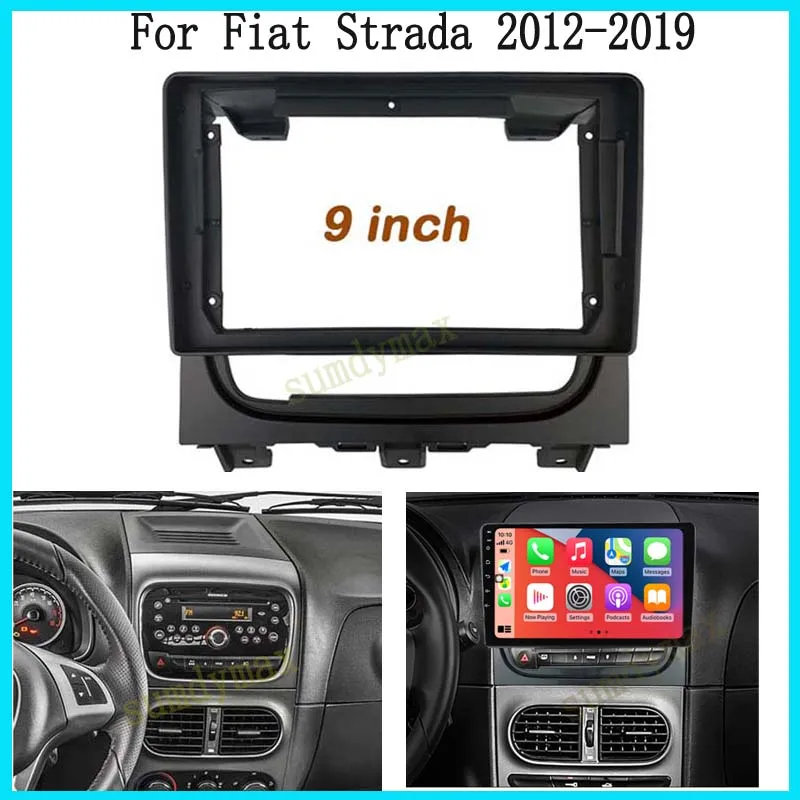 Autoradio Android 1Din Da 9 Pollici Per Fiat Strada Idea 2012 -2016 Pannello Auto 2Din Car Stereo Dvd Multimedia Frame