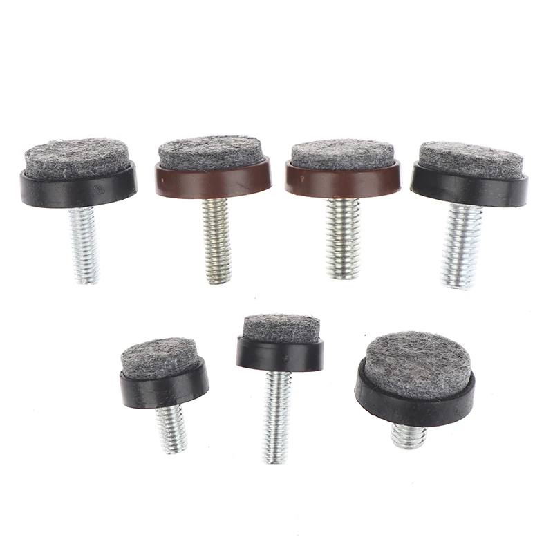 New 4/8Pcs Felt Adjustable Round Furniture Leg Screws Anti Slip M6 M8 Table Chair Cabinet Balance Feet Pads
