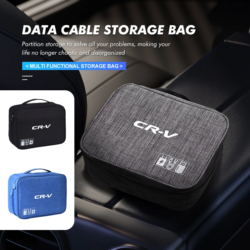 

Portable Travel Car Cable Bag Digital Storage Bags Accessories For Honda 10th 2014 2015 2016 2017 2018 2019 2020 2021 Civic