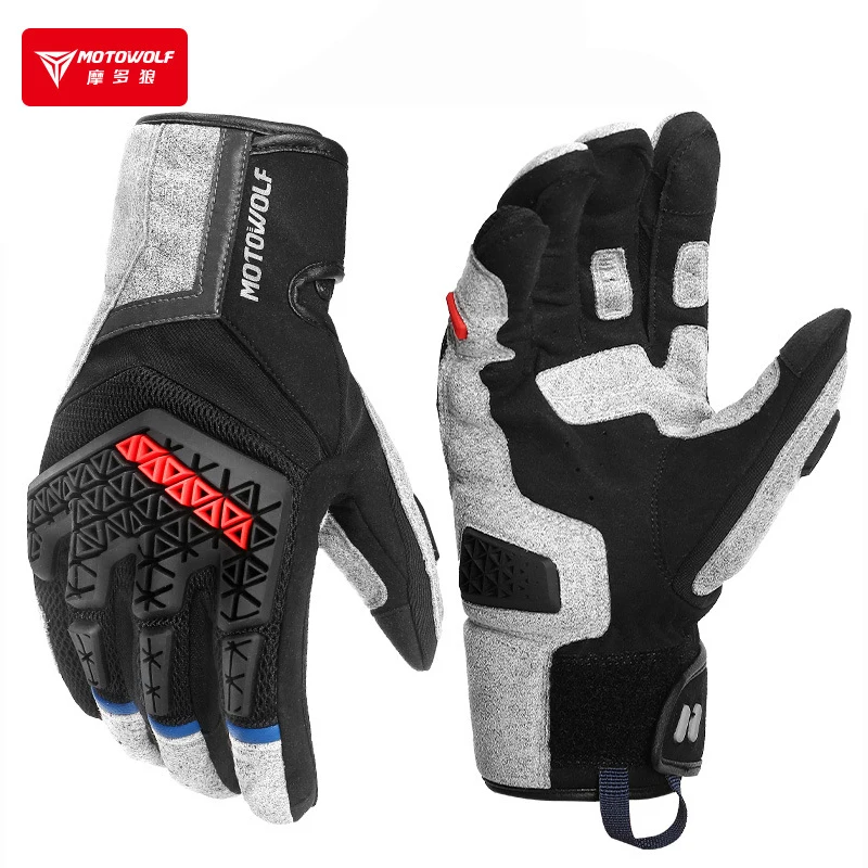 Men's Full Finger Touch Screen Motorcycle Gloves TPR Protector