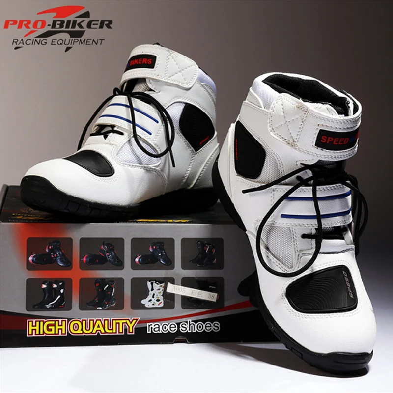 Motorcycle Riding Non-slip boots Pro-biker Racing Boots Motorbike Microfiber Leather shoes
