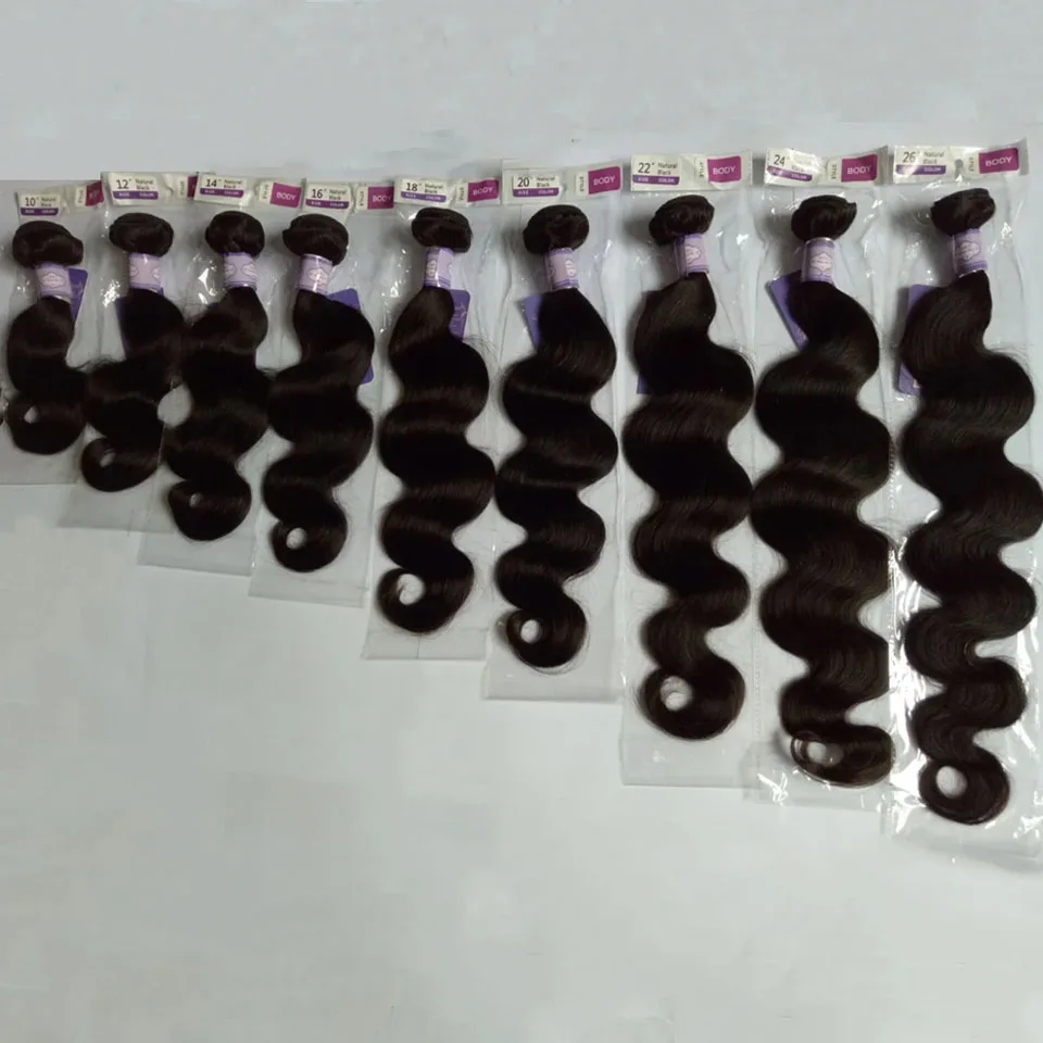 Body Wave Human Hair Bundles 100% Unprocessed Cambodian Raw Hair Bundles for Women Natural Black 8-40 Inch Soft and Silky Hair 4