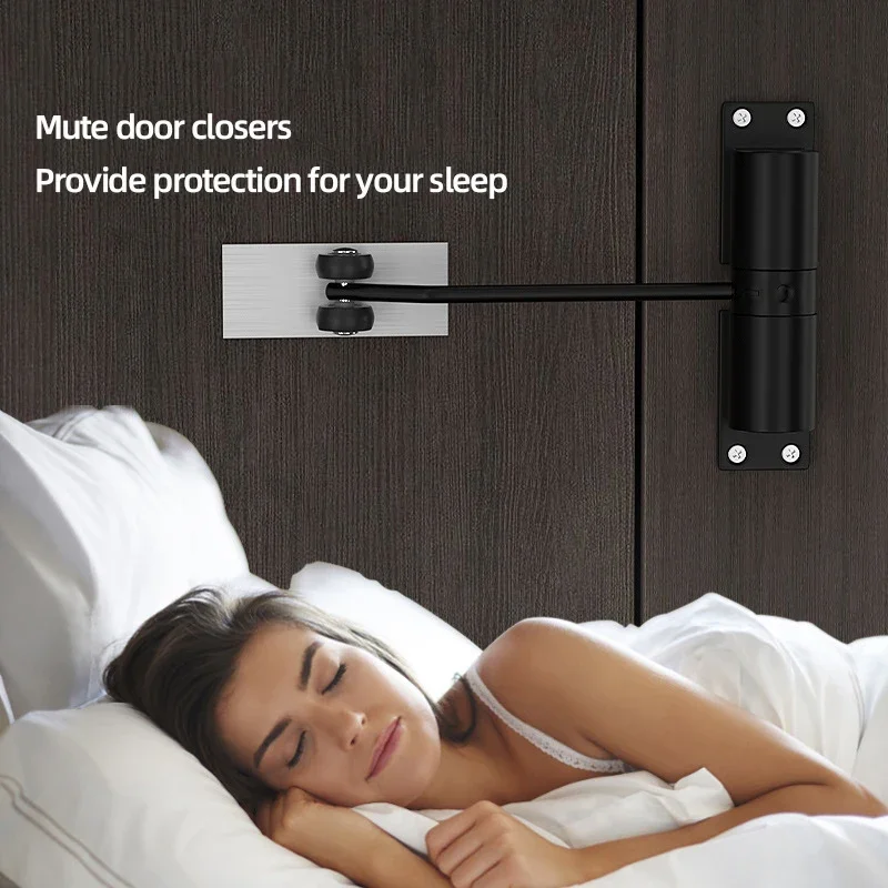 Door Closer Zinc alloy simple door closing device home buffer door spring hinge mute closing device invisible automatic