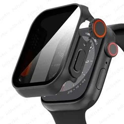 Ultra Privacy Tempered Glass Screen Protector Case for Series 456 SE44mm (Black)