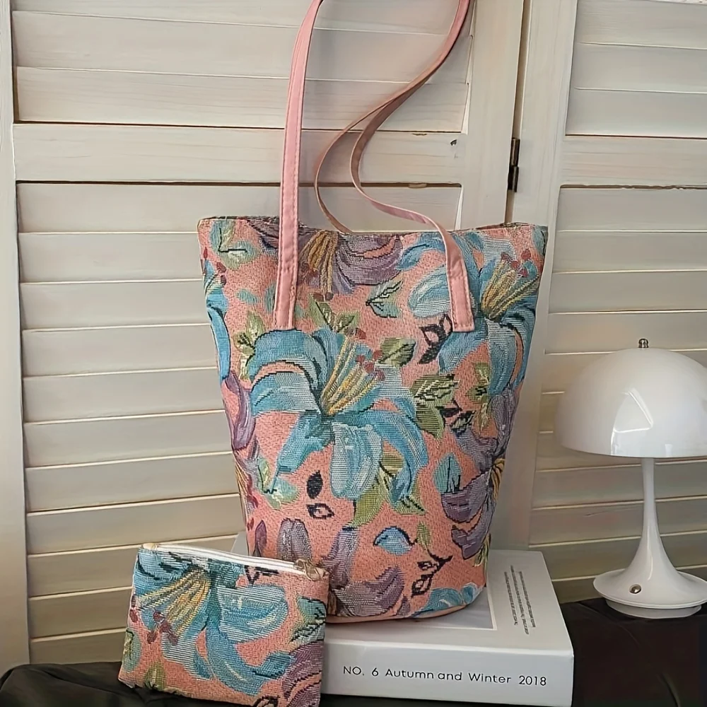 حقيبة دلو نسائية طقم قطعتين