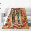 Our Lady Of Guadalupe Virgin Mary Catholic Mexic Blankets Fleece Warm Sofa Throw Blankets For Home Office Throws Bedspread Quilt 1