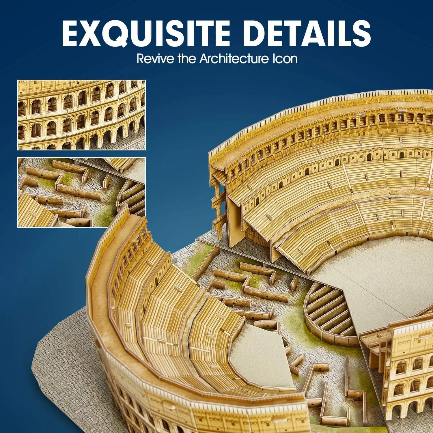 3D Puzzle The Roman Colosseum Model Kits 131 Pieces Italian Architecture Building Gifts for Adults Kids, Home Decor 3