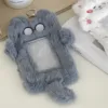 1pcs Plush Photocard Holder with Keychain, Cute Rabbit Plush Photocard Holder, Cartoon Card Cover Rabbit Photo Protective Case 3